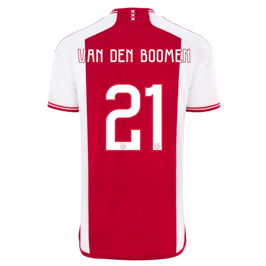 キッズフットボールブランコ・ファン・デン・ボーメン#21赤白ホームシャツ2023/24ジャージーユニフォーム