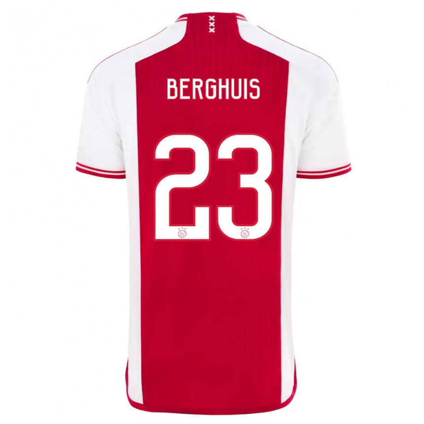 キッズフットボールステフェン・ベルハイス#23赤白ホームシャツ2023/24ジャージーユニフォーム