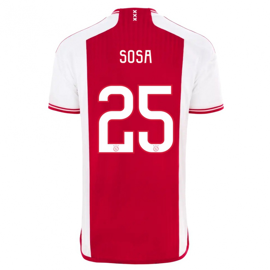 キッズフットボールボルナ・ソサ#25赤白ホームシャツ2023/24ジャージーユニフォーム