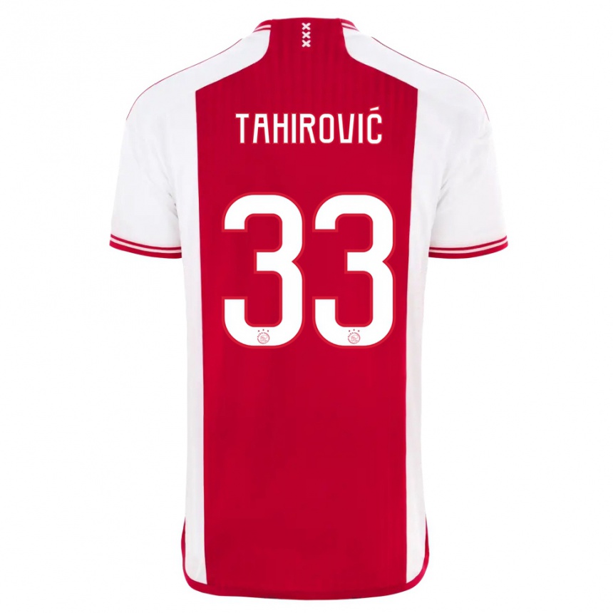 キッズフットボールベンヤミン・タヒロヴィッチ#33赤白ホームシャツ2023/24ジャージーユニフォーム