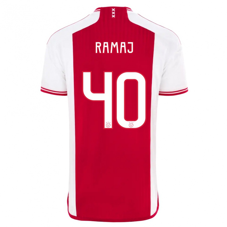 キッズフットボールダイアント・ラメイ#40赤白ホームシャツ2023/24ジャージーユニフォーム