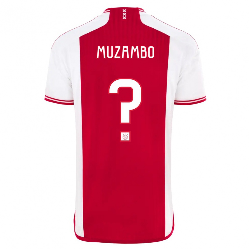 キッズフットボールスタニス・イダンボ・ムザンボ#0赤白ホームシャツ2023/24ジャージーユニフォーム