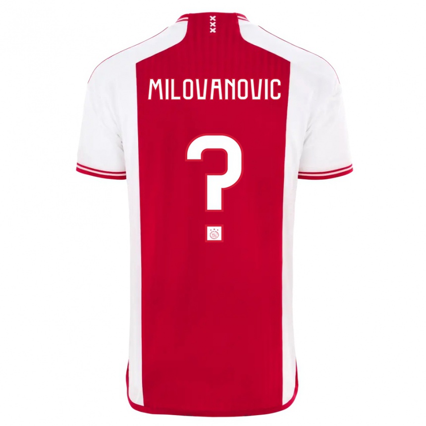 キッズフットボールマテヤ・ミロヴァノヴィッチ#0赤白ホームシャツ2023/24ジャージーユニフォーム
