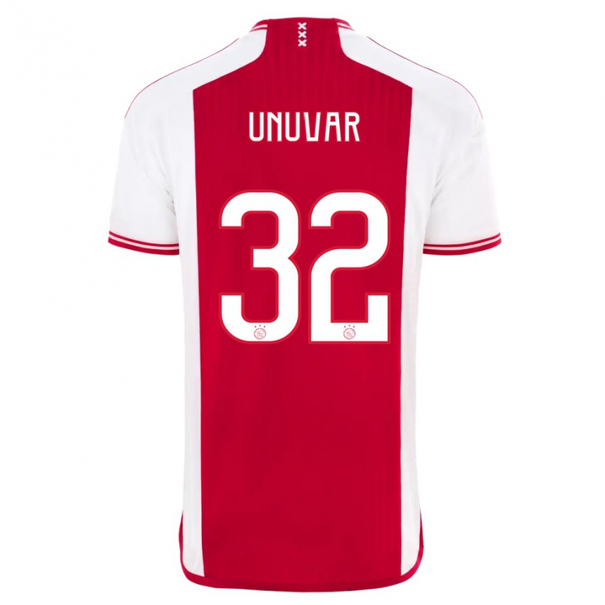 キッズフットボールナジ・ユニュヴァル#32赤白ホームシャツ2023/24ジャージーユニフォーム