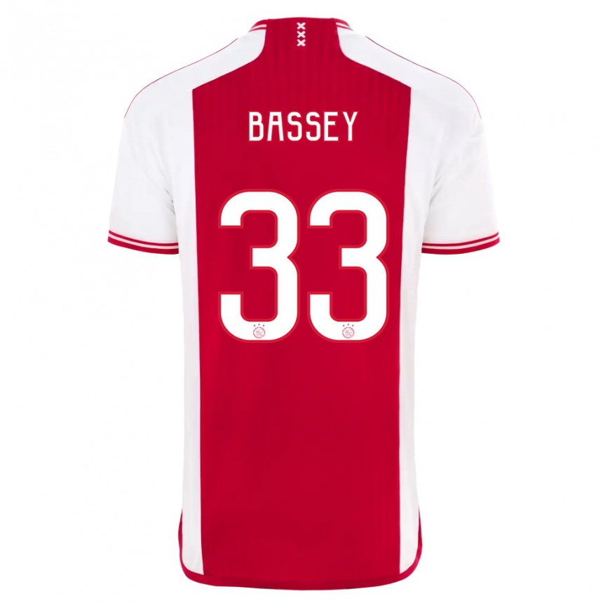 キッズフットボールカルバン・バッシー#33赤白ホームシャツ2023/24ジャージーユニフォーム