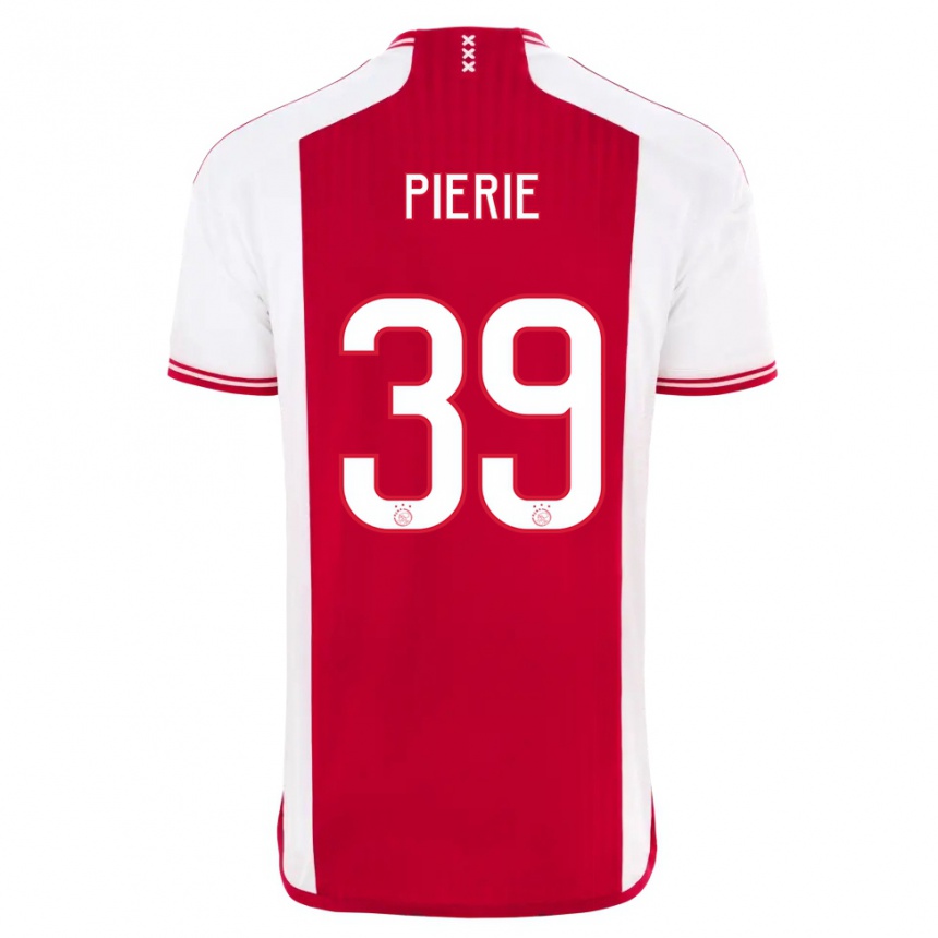 キッズフットボールキク・ピエリー#39赤白ホームシャツ2023/24ジャージーユニフォーム