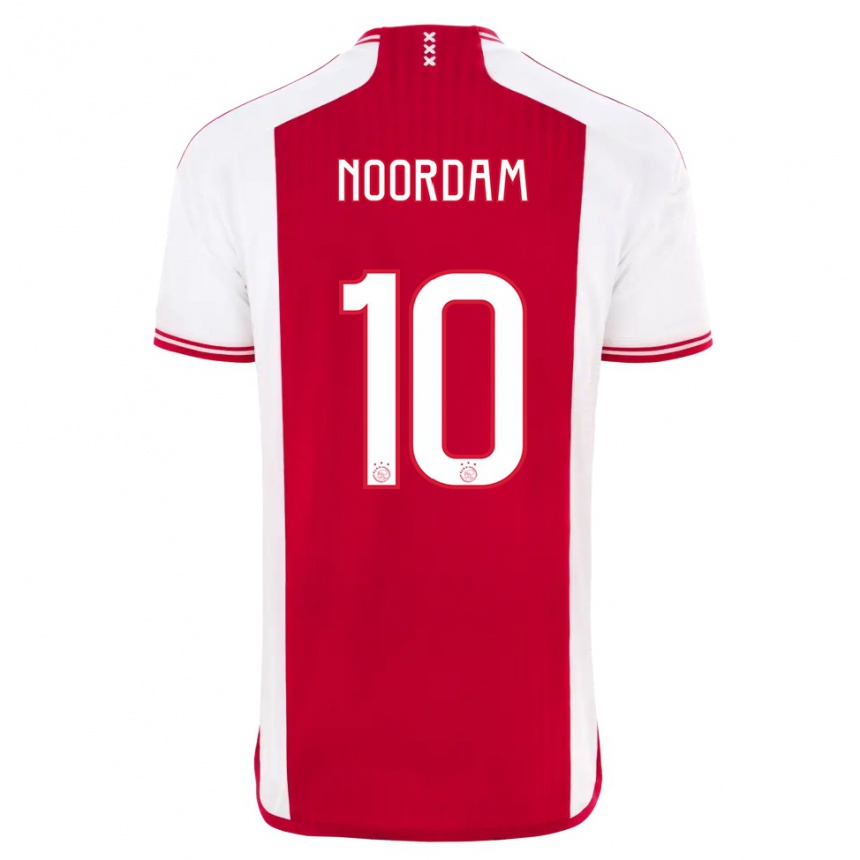 キッズフットボールナディーン・ノールダム#10赤白ホームシャツ2023/24ジャージーユニフォーム