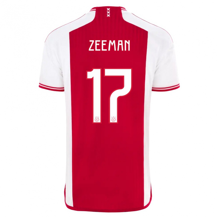 キッズフットボールケリー・ゼーマン#17赤白ホームシャツ2023/24ジャージーユニフォーム