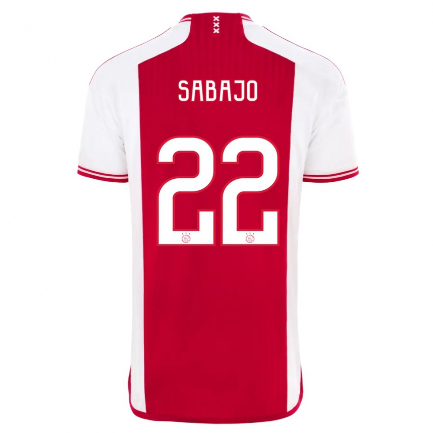 キッズフットボールクインティー・サバジョ#22赤白ホームシャツ2023/24ジャージーユニフォーム