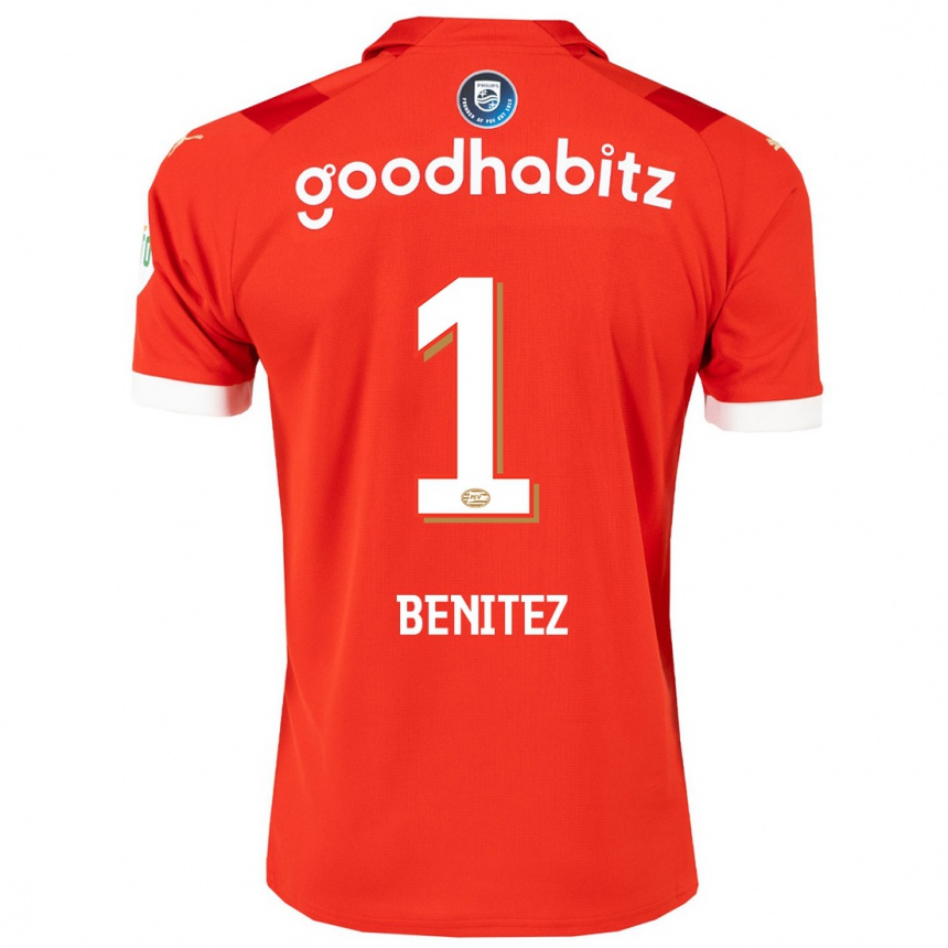 キッズフットボールワルテル・ベニテス#1赤ホームシャツ2023/24ジャージーユニフォーム