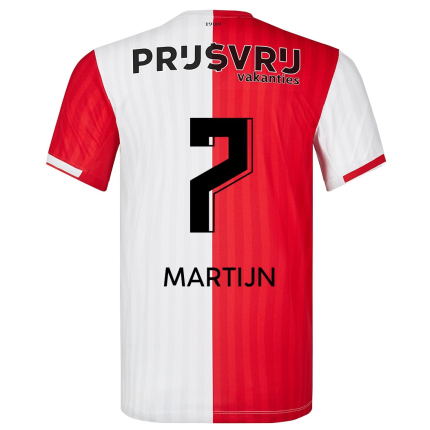 キッズフットボールロウェンドリー・マーティン#7赤白ホームシャツ2023/24ジャージーユニフォーム