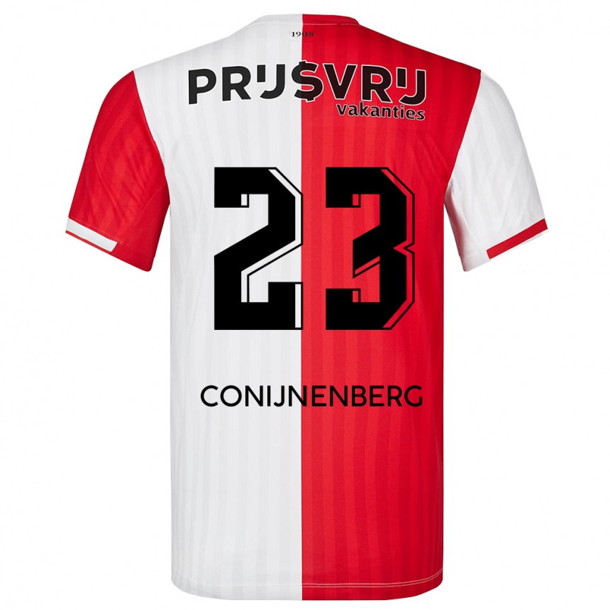 キッズフットボールジェイダ・コニネンベルグ#23赤白ホームシャツ2023/24ジャージーユニフォーム