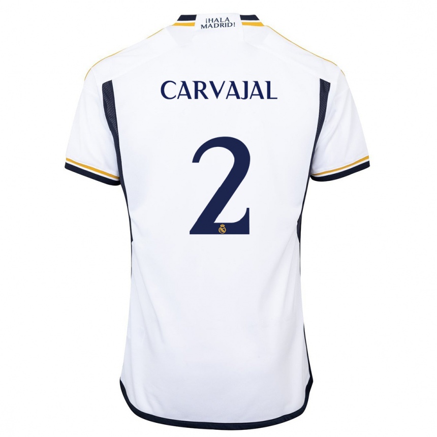 キッズフットボールダニエル・カルバハル#2白ホームシャツ2023/24ジャージーユニフォーム