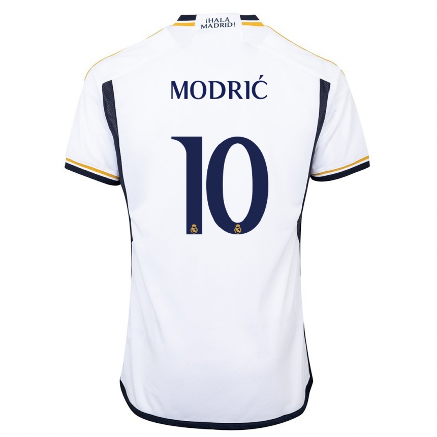 キッズフットボールルカ・モドリッチ#10白ホームシャツ2023/24ジャージーユニフォーム