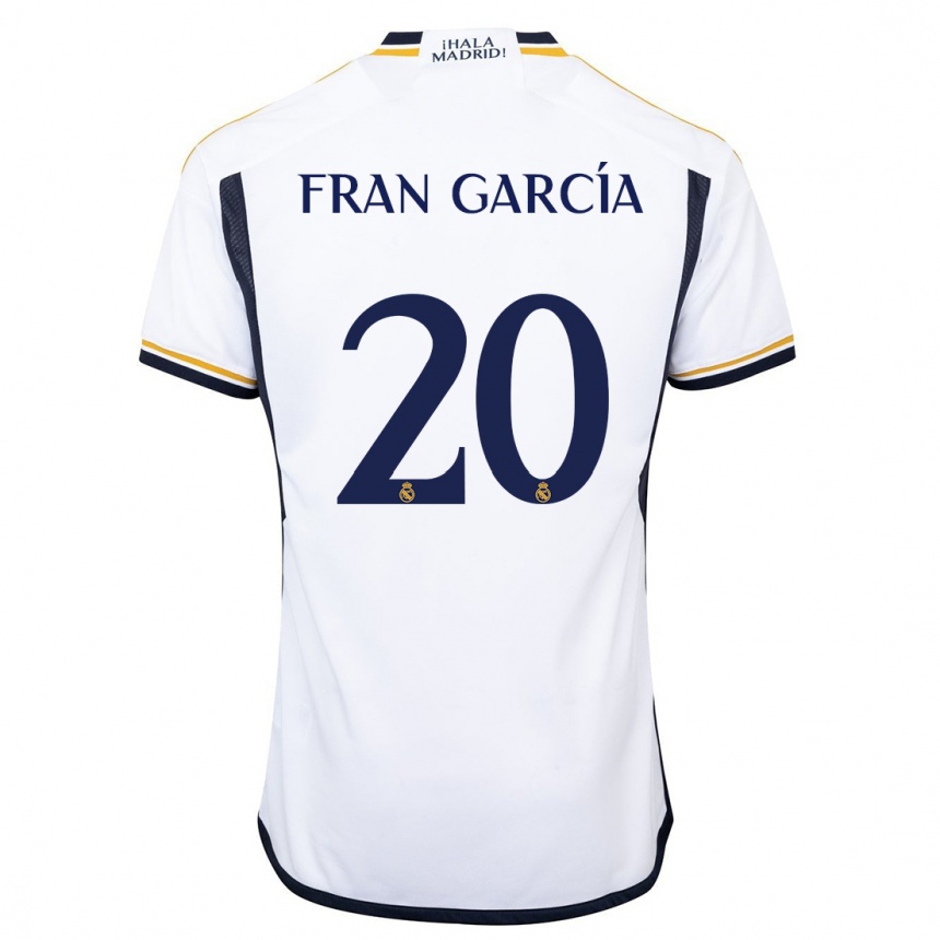 キッズフットボールフラン・ガルシア#20白ホームシャツ2023/24ジャージーユニフォーム