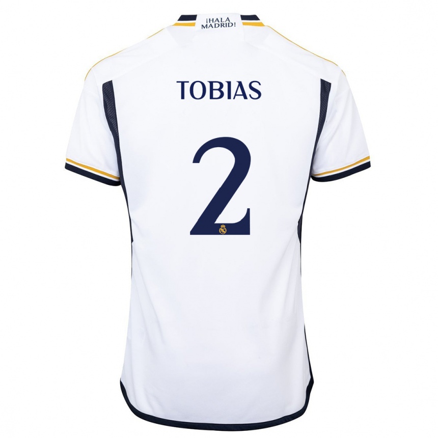 キッズフットボールヴィニシウス・トビアス#2白ホームシャツ2023/24ジャージーユニフォーム