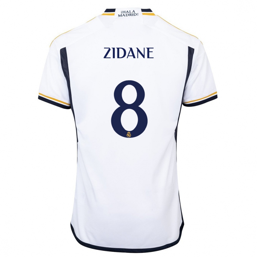 キッズフットボールテオ・ジダン・フェルナンデス#8白ホームシャツ2023/24ジャージーユニフォーム
