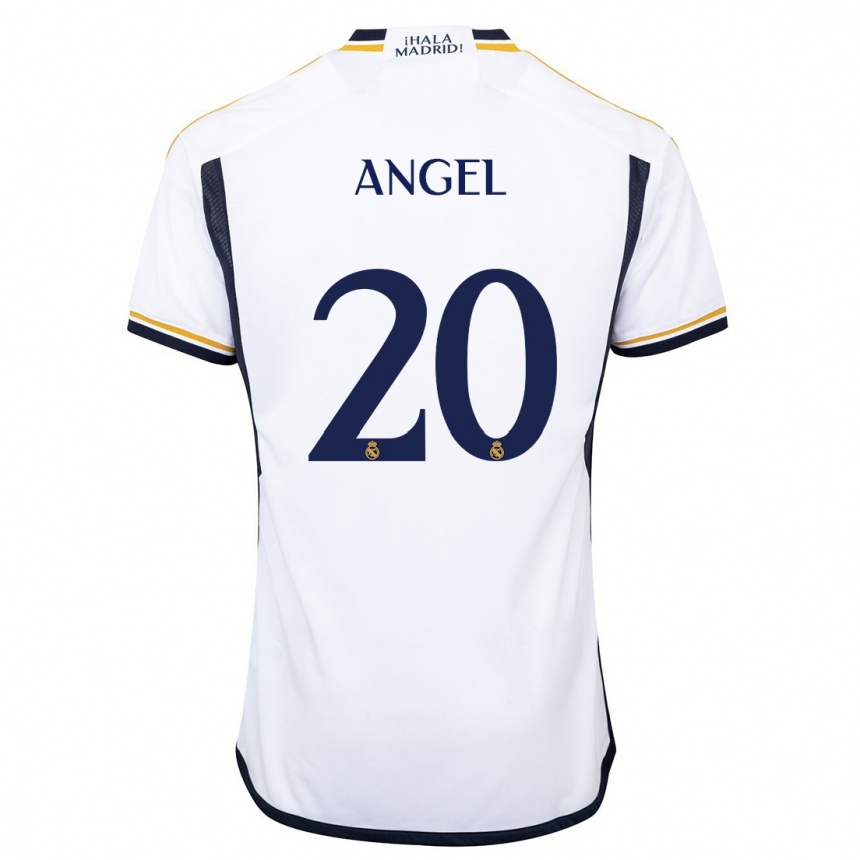 キッズフットボールマニュエル・アンヘル・モラン・イバニェス#20白ホームシャツ2023/24ジャージーユニフォーム