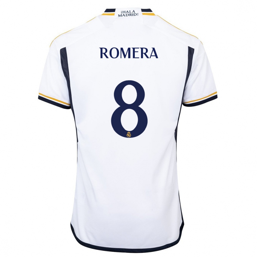 キッズフットボールミゲル・ロメラ#8白ホームシャツ2023/24ジャージーユニフォーム
