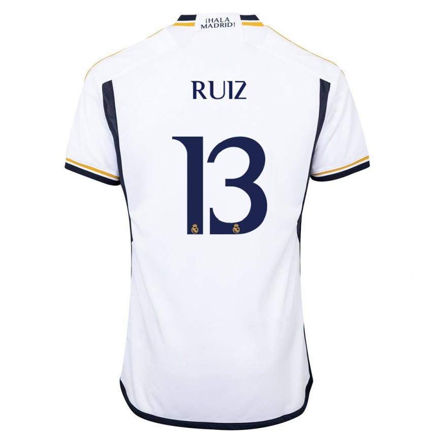 キッズフットボールギレルモ・ルイズ・オーティズ#13白ホームシャツ2023/24ジャージーユニフォーム