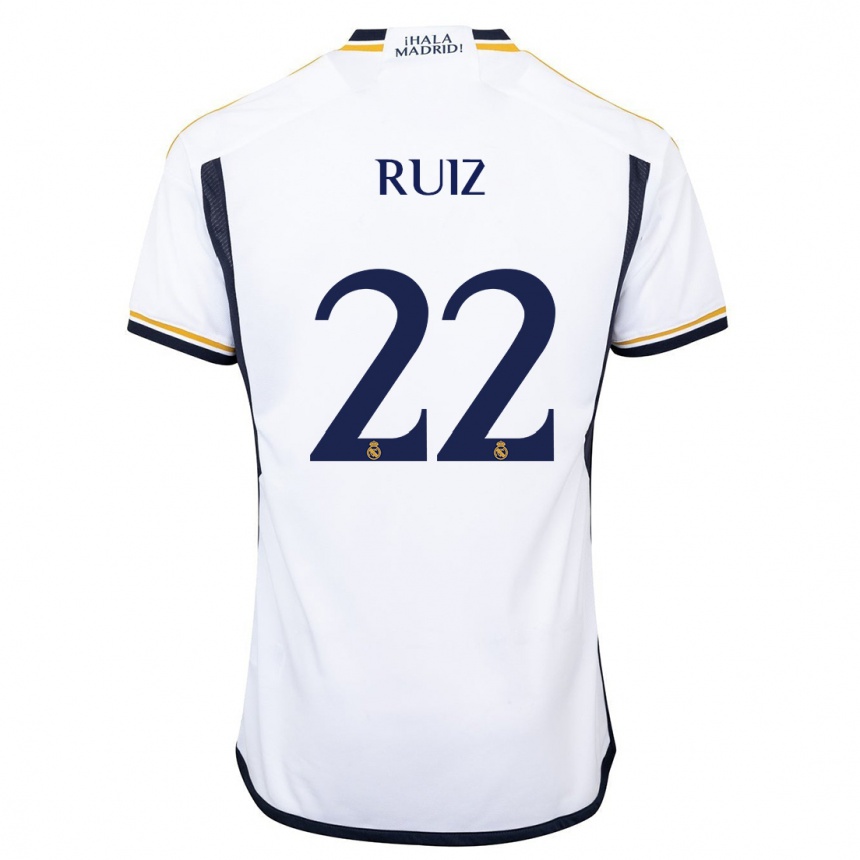 キッズフットボールフェラン・ルイス#22白ホームシャツ2023/24ジャージーユニフォーム