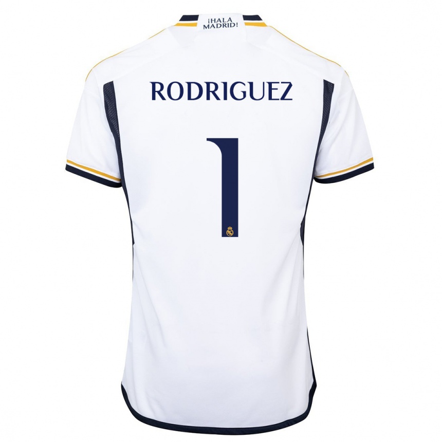 キッズフットボールミサ・ロドリゲス#1白ホームシャツ2023/24ジャージーユニフォーム