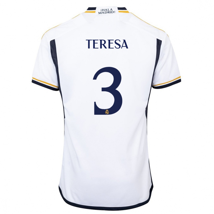 キッズフットボールテレサ・アベレイラ#3白ホームシャツ2023/24ジャージーユニフォーム