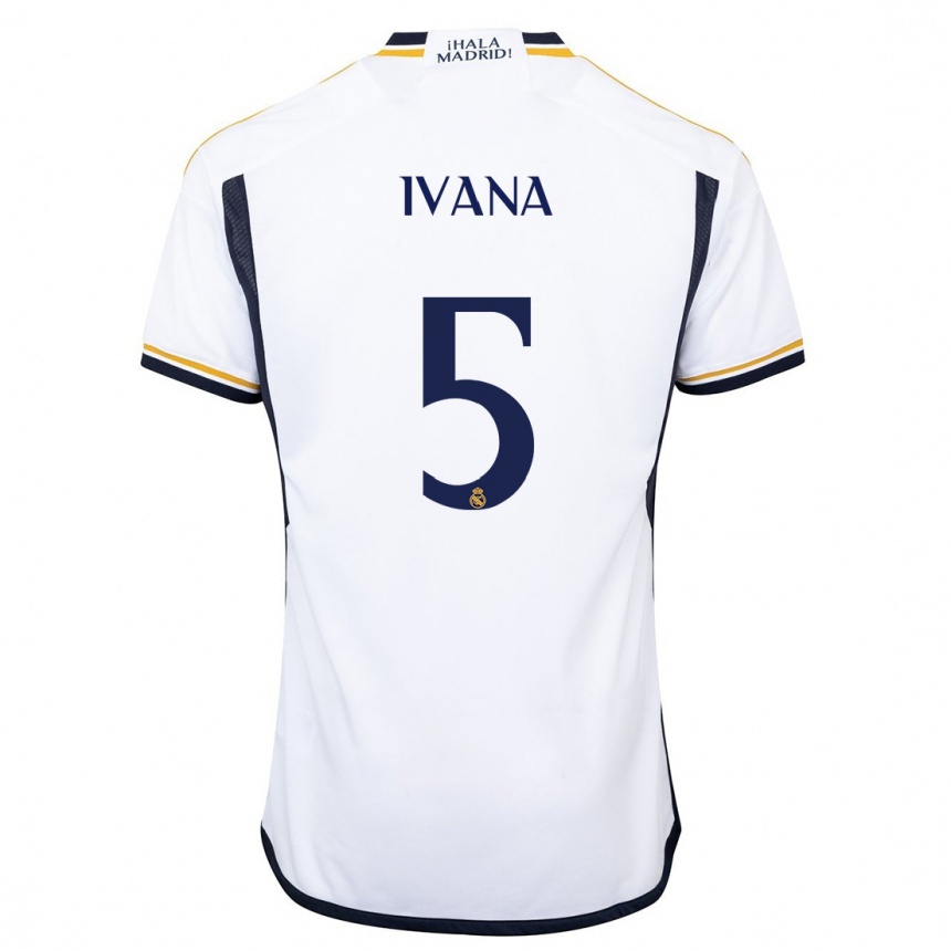 キッズフットボールイヴァナ・アンドレス#5白ホームシャツ2023/24ジャージーユニフォーム