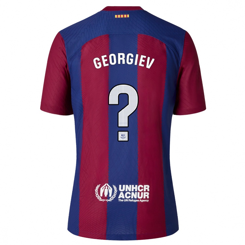 キッズフットボールマルティン・ゲオルギエフ#0赤青ホームシャツ2023/24ジャージーユニフォーム