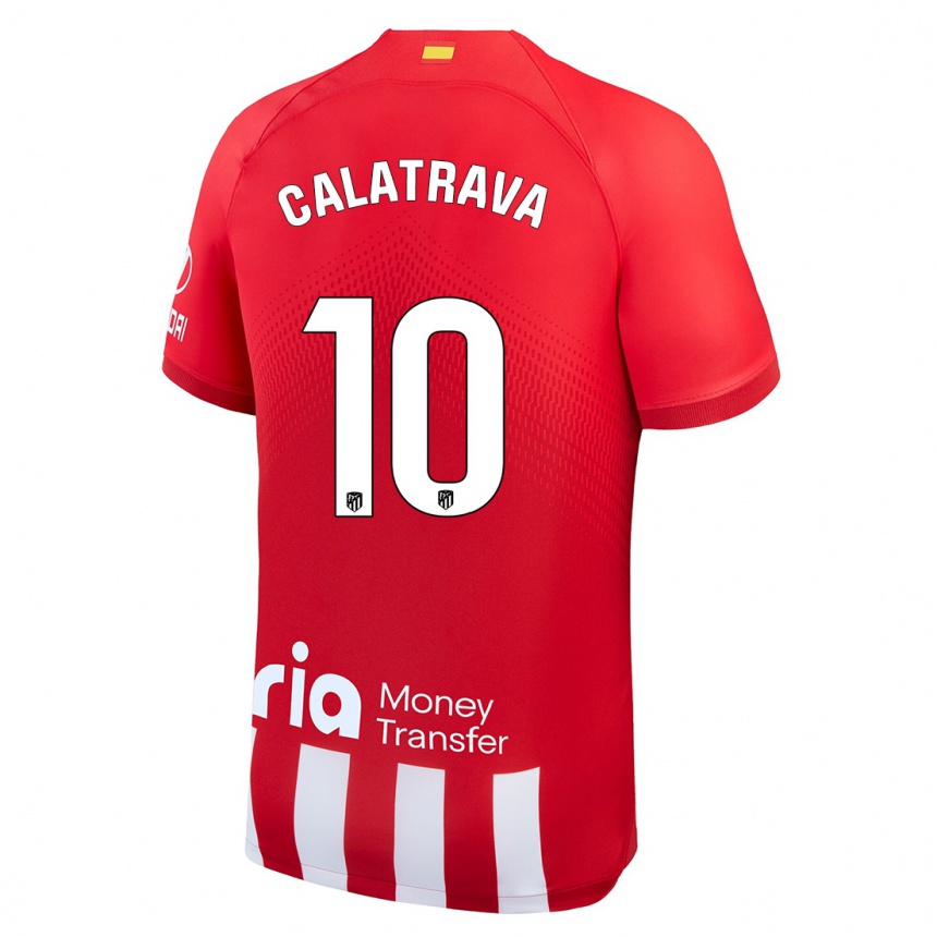 キッズフットボールアレックス・カラトラバ#10赤白ホームシャツ2023/24ジャージーユニフォーム