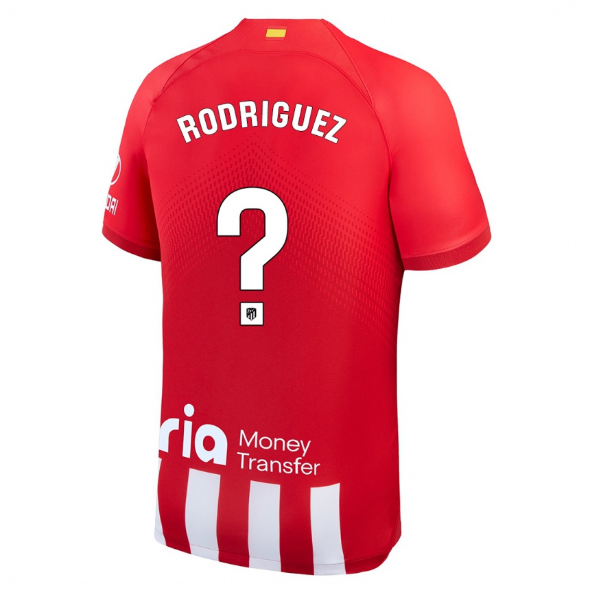 キッズフットボールアドリアン・ロドリゲス#0赤白ホームシャツ2023/24ジャージーユニフォーム