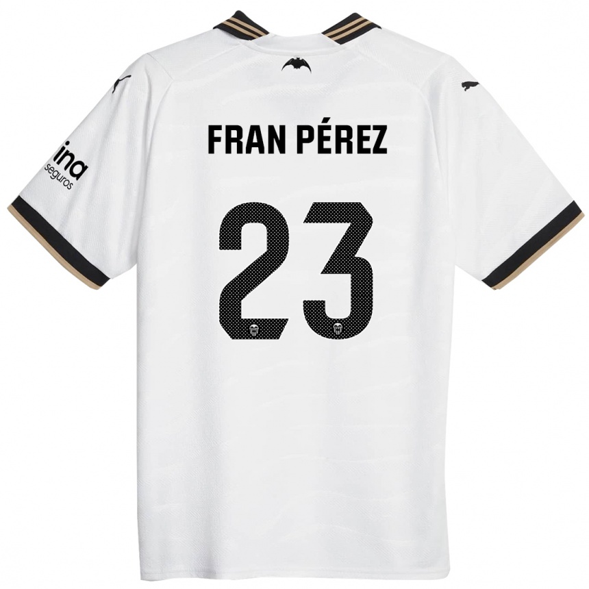 キッズフットボールフランシスコ・ペレス・マルティネス#23白ホームシャツ2023/24ジャージーユニフォーム