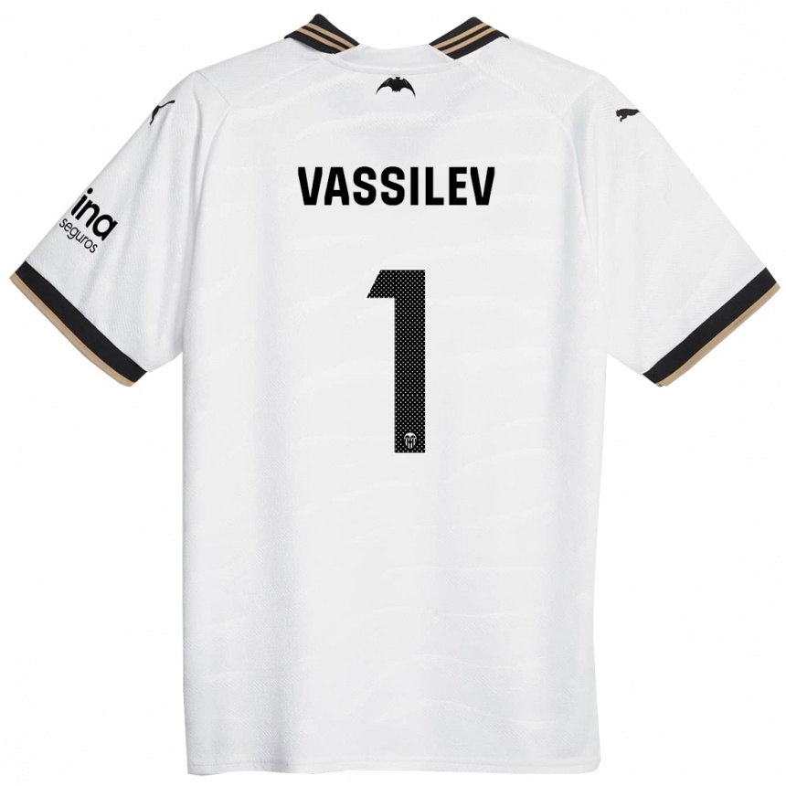 キッズフットボールデビッド・ヴァシレフ#1白ホームシャツ2023/24ジャージーユニフォーム