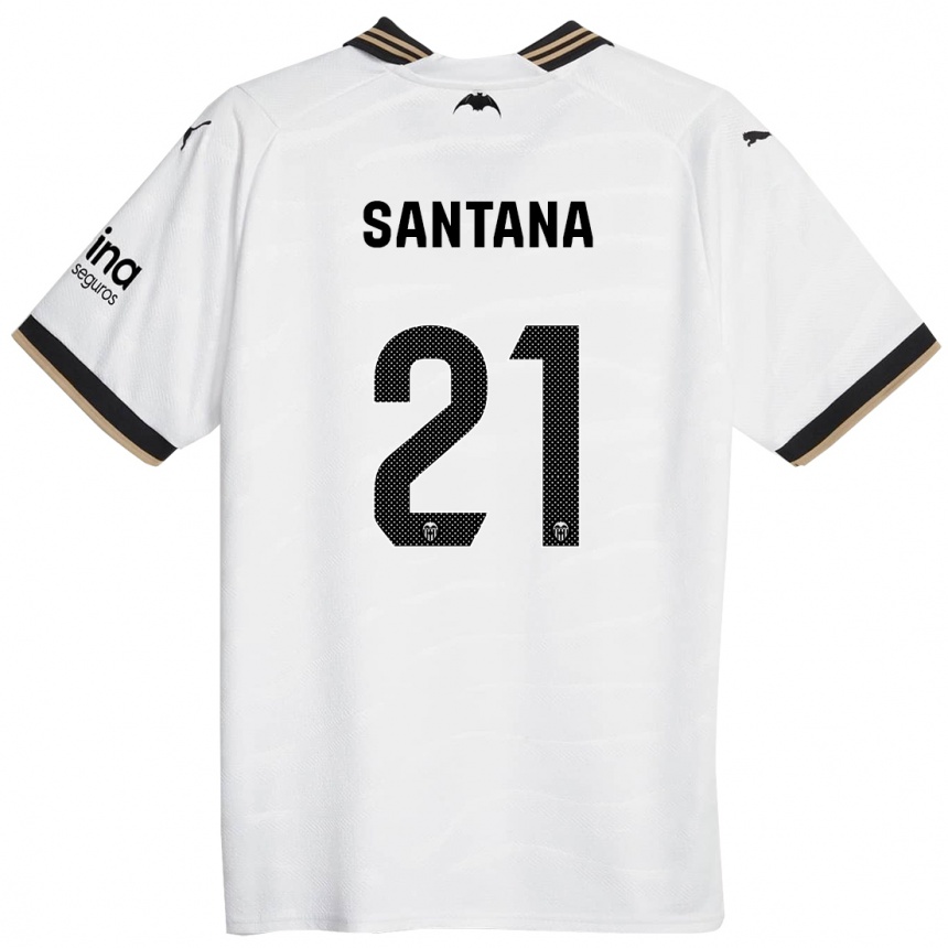 キッズフットボールイスマエル・サンタナ#21白ホームシャツ2023/24ジャージーユニフォーム