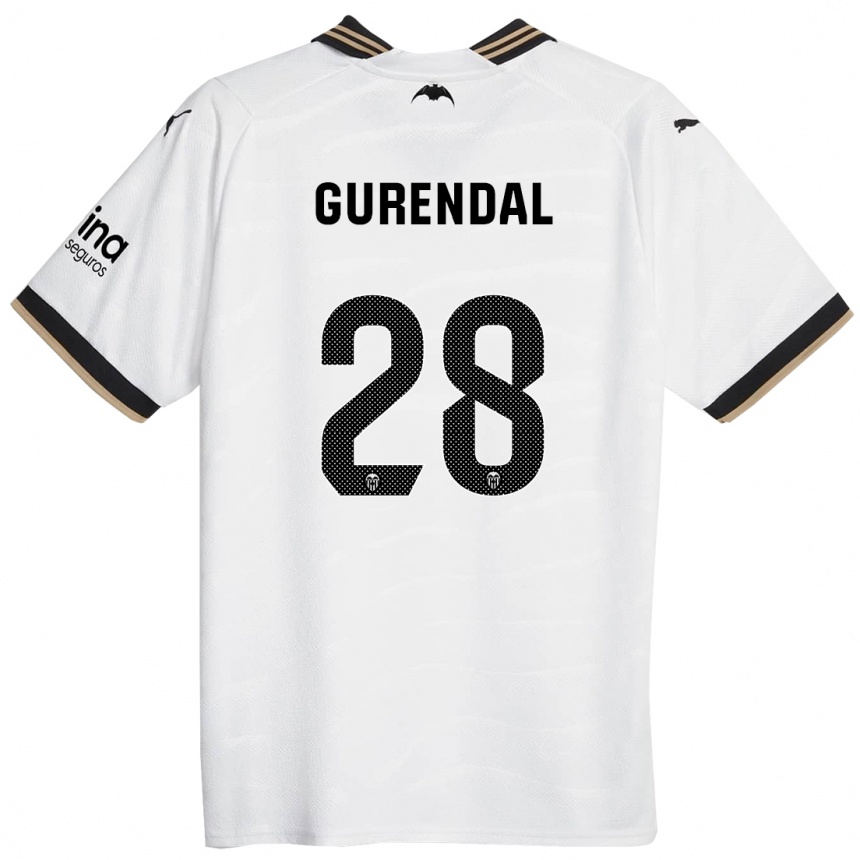 キッズフットボールアレクサンダー・グレンダル#28白ホームシャツ2023/24ジャージーユニフォーム