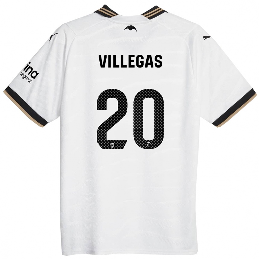 キッズフットボールノエリア・ビジェガス#20白ホームシャツ2023/24ジャージーユニフォーム