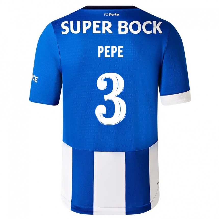 キッズフットボールペペ#3ブルーホワイトホームシャツ2023/24ジャージーユニフォーム