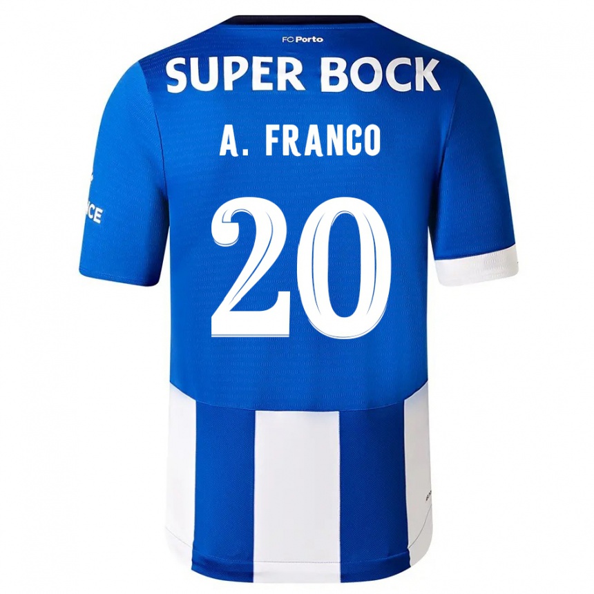 キッズフットボールアンドレ・フランコ#20ブルーホワイトホームシャツ2023/24ジャージーユニフォーム