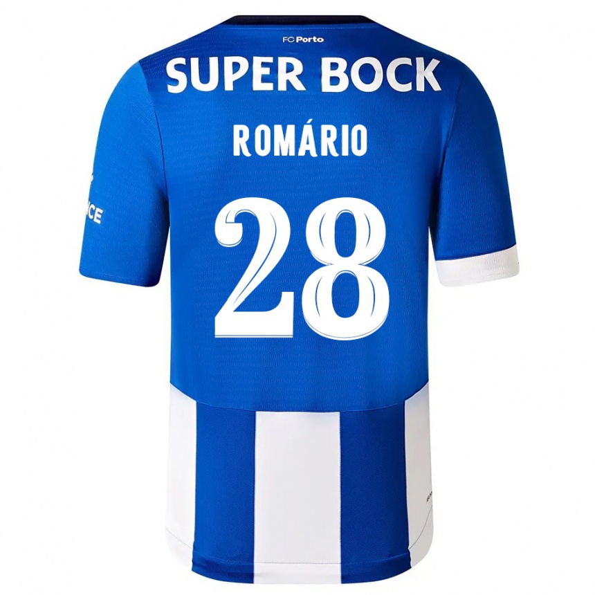 キッズフットボールロマーリオ・バロ#28ブルーホワイトホームシャツ2023/24ジャージーユニフォーム