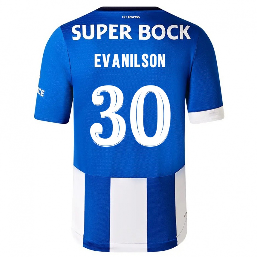 キッズフットボールエヴァニウソン#30ブルーホワイトホームシャツ2023/24ジャージーユニフォーム