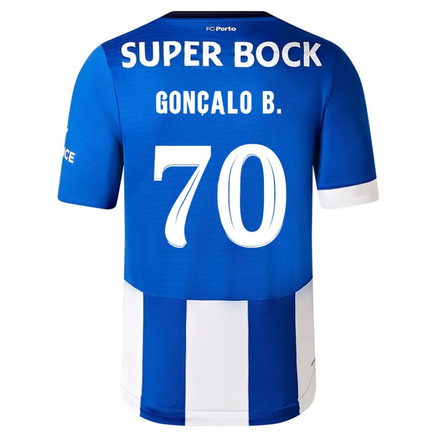 キッズフットボールゴンサロ・ボルジェス#70ブルーホワイトホームシャツ2023/24ジャージーユニフォーム