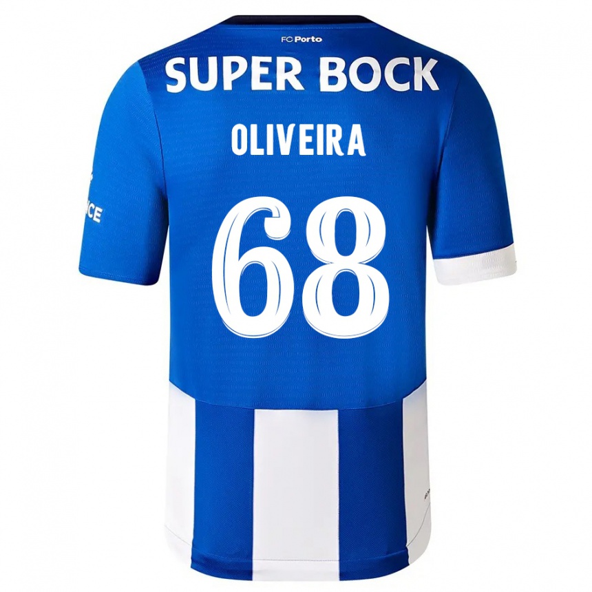 キッズフットボールアンドレ・ルイス・ロッチャ・オリヴェリア#68ブルーホワイトホームシャツ2023/24ジャージーユニフォーム