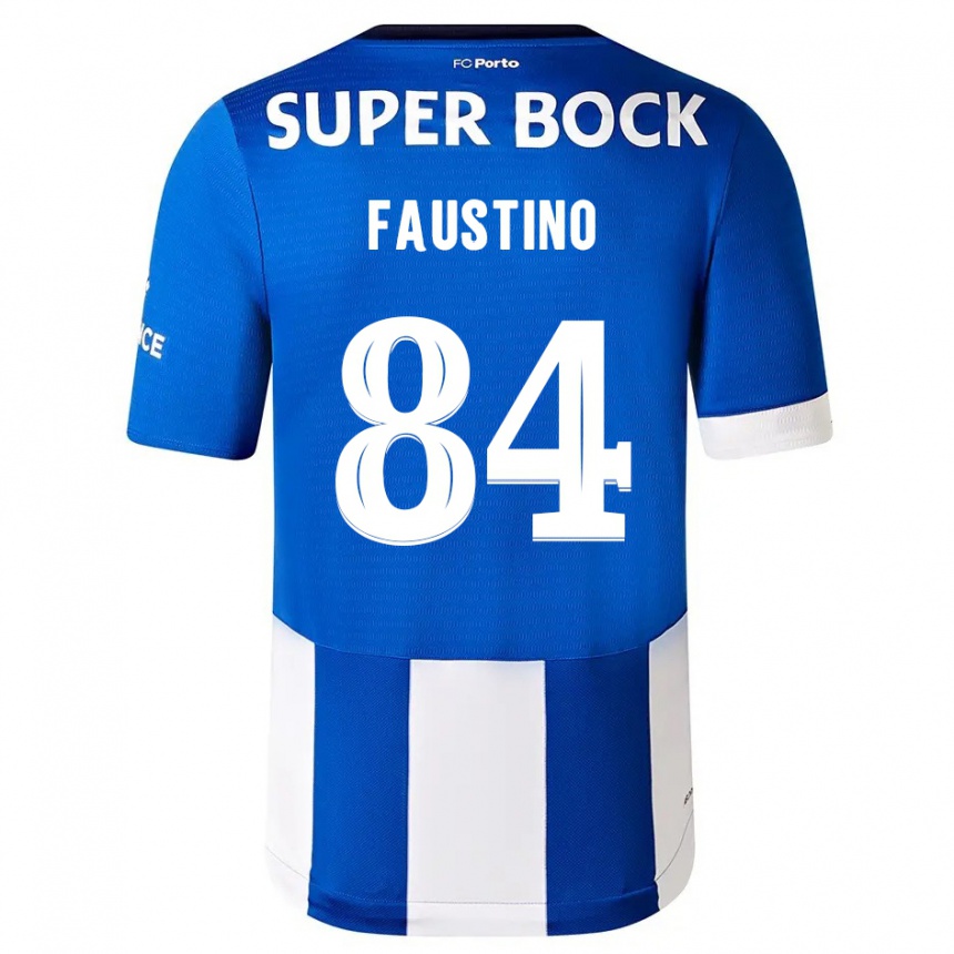 キッズフットボールリーバイ・ファウスティノ#84ブルーホワイトホームシャツ2023/24ジャージーユニフォーム