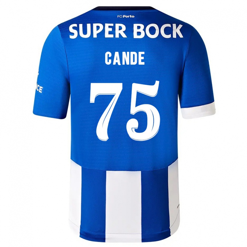 キッズフットボールアンハ・カンデ#75ブルーホワイトホームシャツ2023/24ジャージーユニフォーム