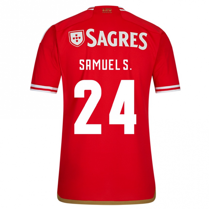 キッズフットボールサムエル・ジュンペ・ソアレス #24赤ホームシャツ2023/24ジャージーユニフォーム