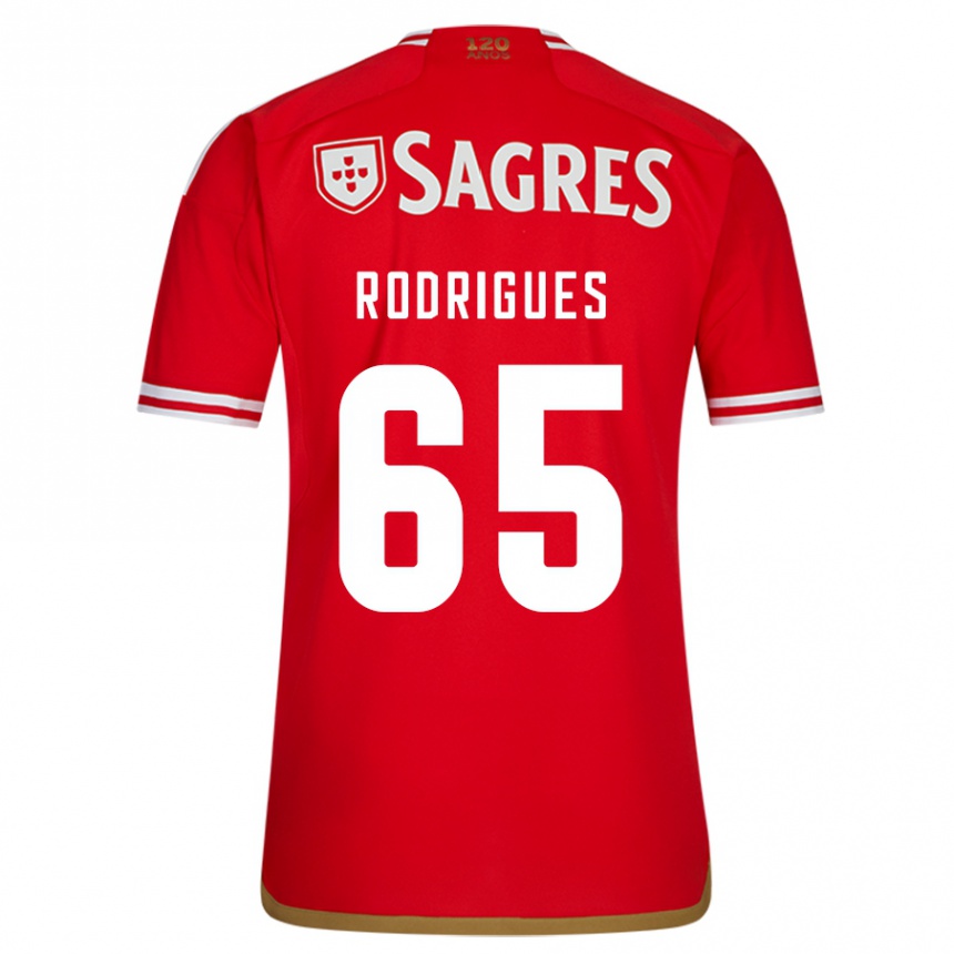 キッズフットボールラファエル・ロドリゲス#65赤ホームシャツ2023/24ジャージーユニフォーム