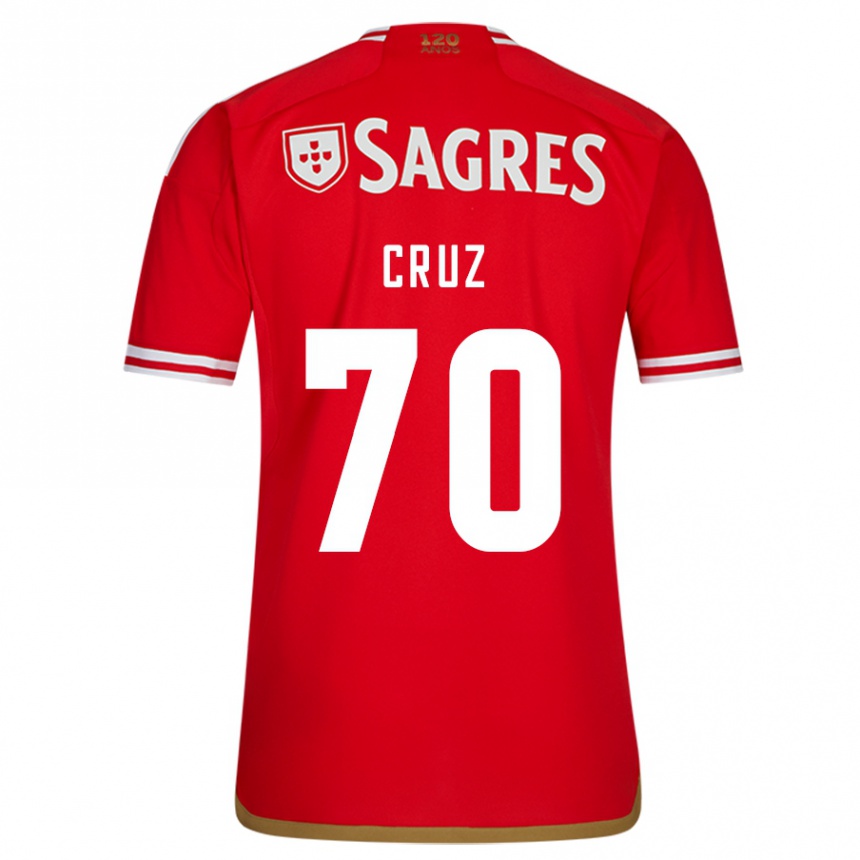 キッズフットボールフィリペ・クルス#70赤ホームシャツ2023/24ジャージーユニフォーム