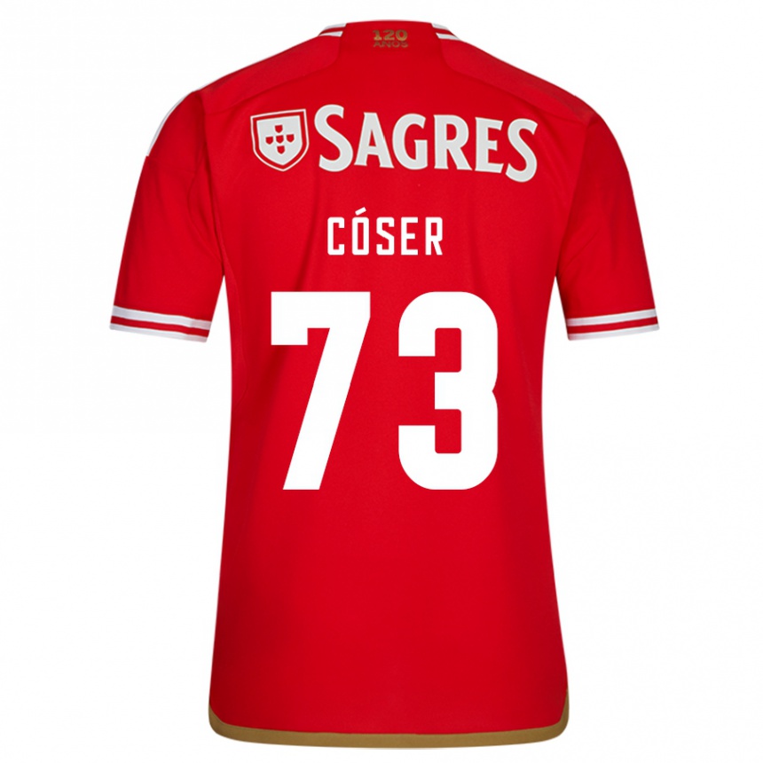 キッズフットボールティアゴ・コーザー#73赤ホームシャツ2023/24ジャージーユニフォーム