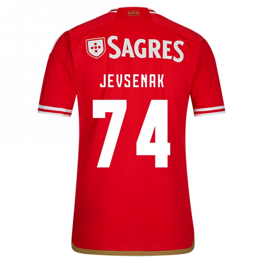 キッズフットボールザン・ジェブセン#74赤ホームシャツ2023/24ジャージーユニフォーム