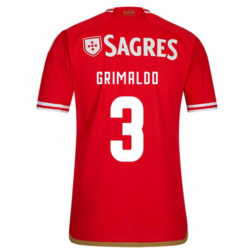 キッズフットボールアレハンドロ・グリマルド#3赤ホームシャツ2023/24ジャージーユニフォーム